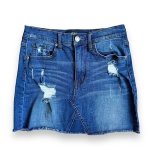 Aeropostale Distressed Denim High-rise Mini Skirt